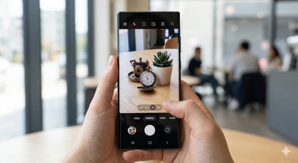 Testing all camera lenses on used Samsung Galaxy before buying — ultra-wide zoom portrait